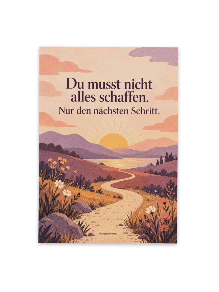 Postkarte Weg ermutigend Design mit Spruch in Weiß
