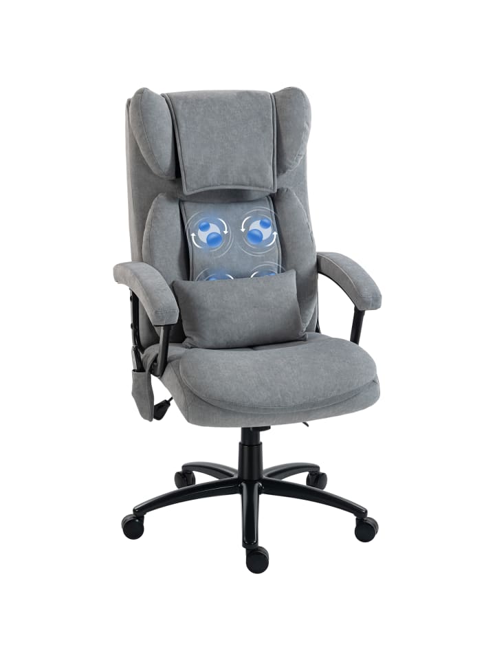 Massage-Bürostuhl-76L x 70,5B x 114-122H cm-Grau