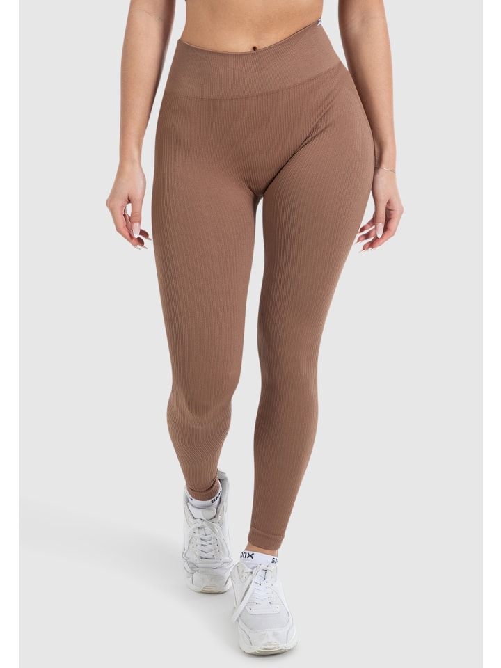 Kompression Leggings Amaze Ripp in Hellbraun