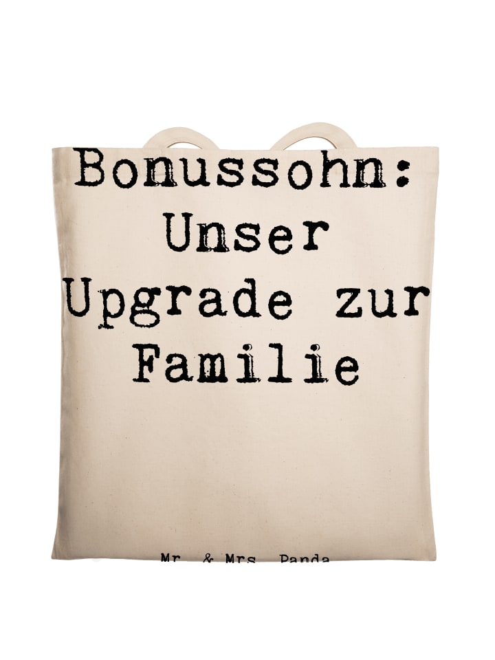 Tragetasche Bonussohn Wertschätzung mit Spruch in Creme