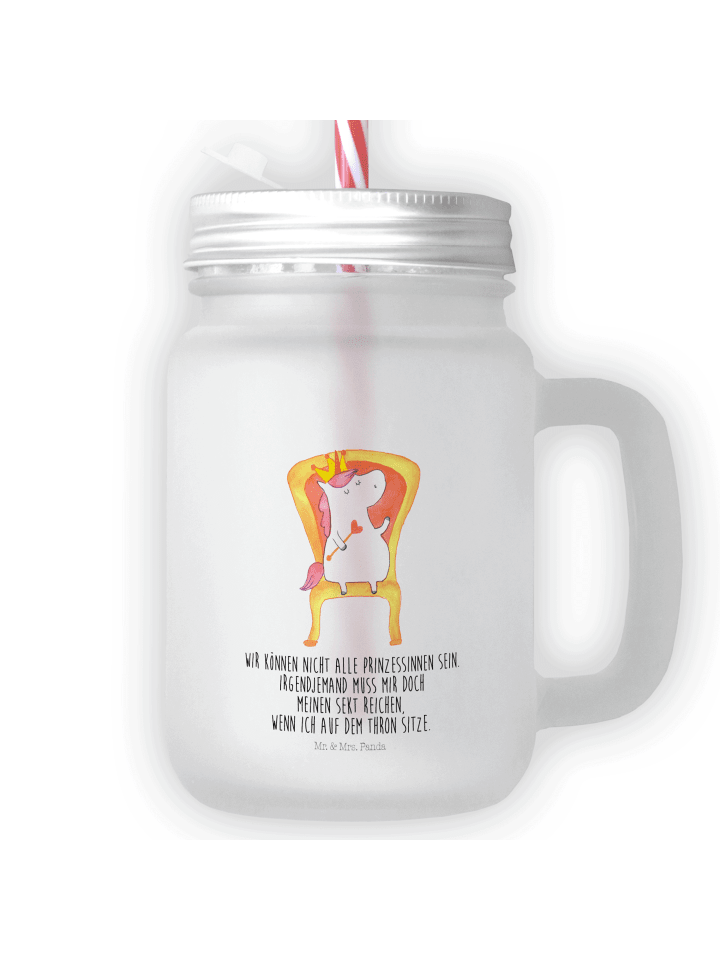 Einmachglas Einhorn Prinzessin mit Spruch in Transparent