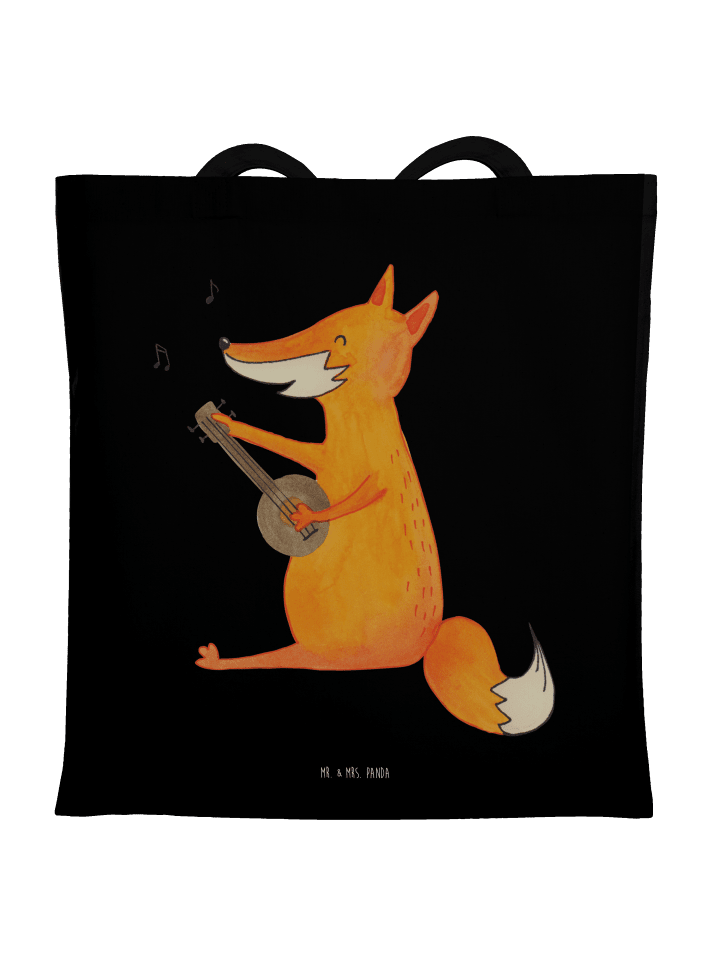 Shopper Fuchs Gitarre ohne Spruch in Schwarz