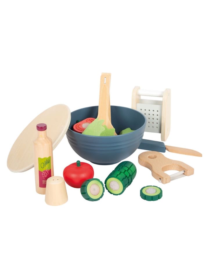 10-tlg Schneide-Set Salat mit Schüssel, in multicolored