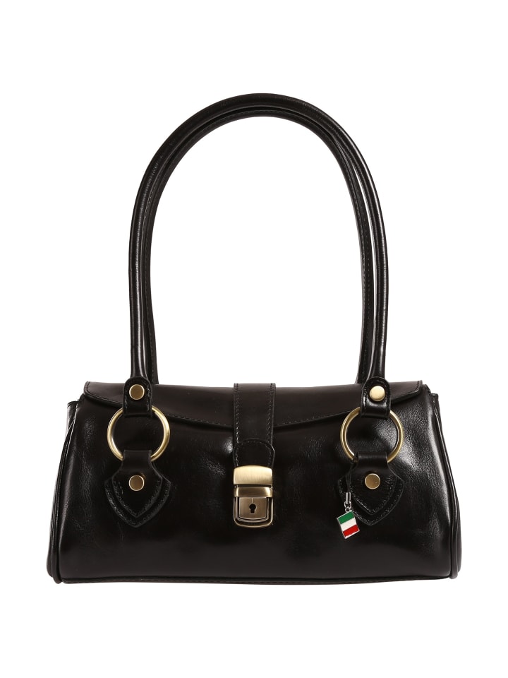 Florence Schultertasche Leder schwarz ca. 29cm