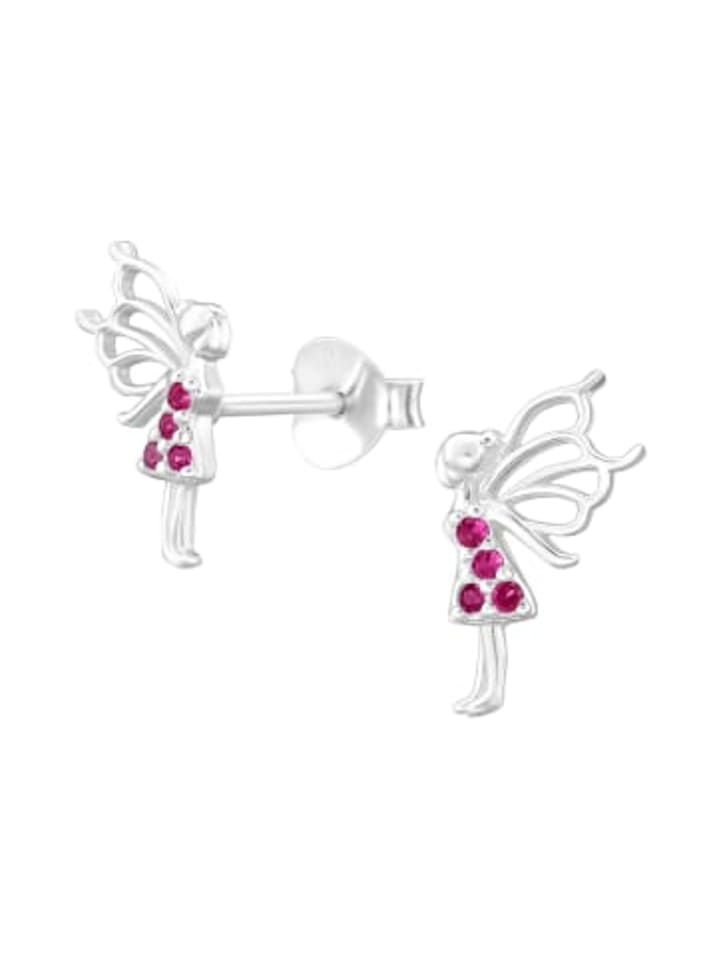 Ohrringe, Ohrstecker ELFE Zirkonia rosa in 925 Sterling Silber, 2-tlg.