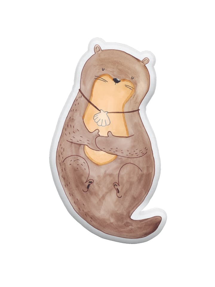 Dekokissen Otter Muschel ohne Spruch in Weiß