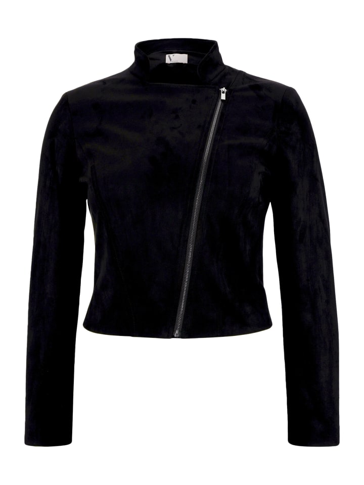 Bikerjacke mit Reißverschluss in Schwarz