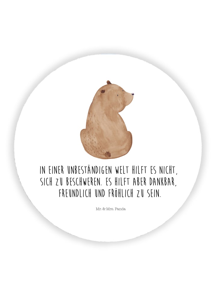 Kühlschrankmagnet Bär Schulterblick mit Spruch in Weiß