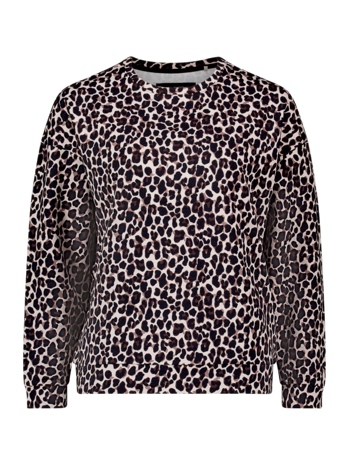 Sweatpullover mit Rundhalsausschnitt in Schwarz/Beige