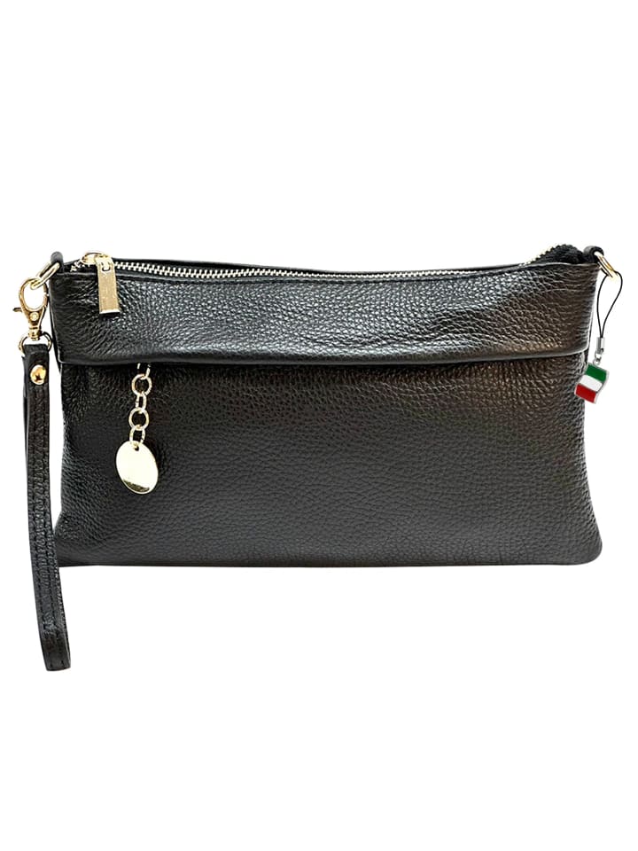 Clutch Leder schwarz ca. 25cm