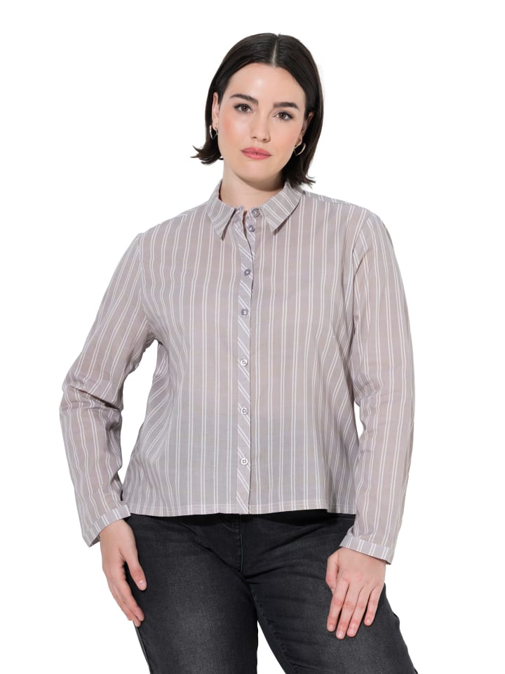 Hemdbluse in dunkelbeige