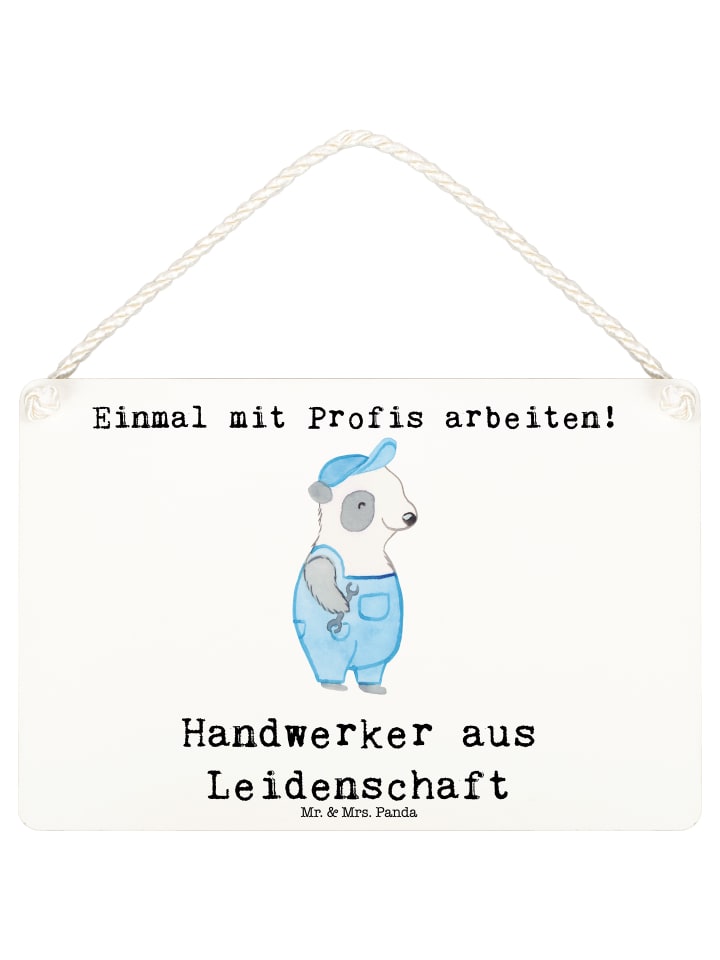 Schild Handwerker Leidenschaft mit Spruch in Weiß