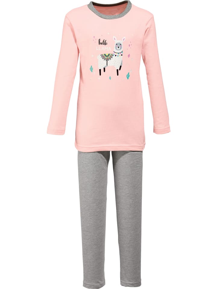 Single-Jersey Kinder-Schlafanzug in rosa
