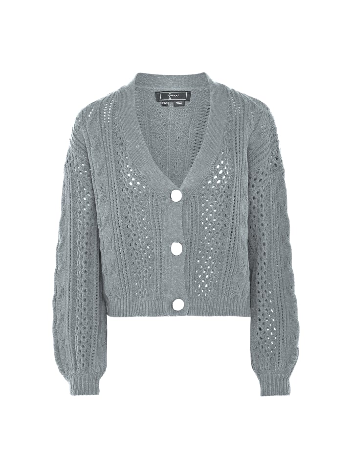 Damen Cardigan in HELLGRAU MELANGE