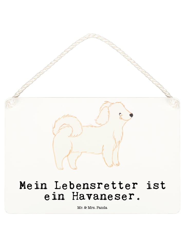 Schild Havaneser Lebensretter mit Spruch in Weiß