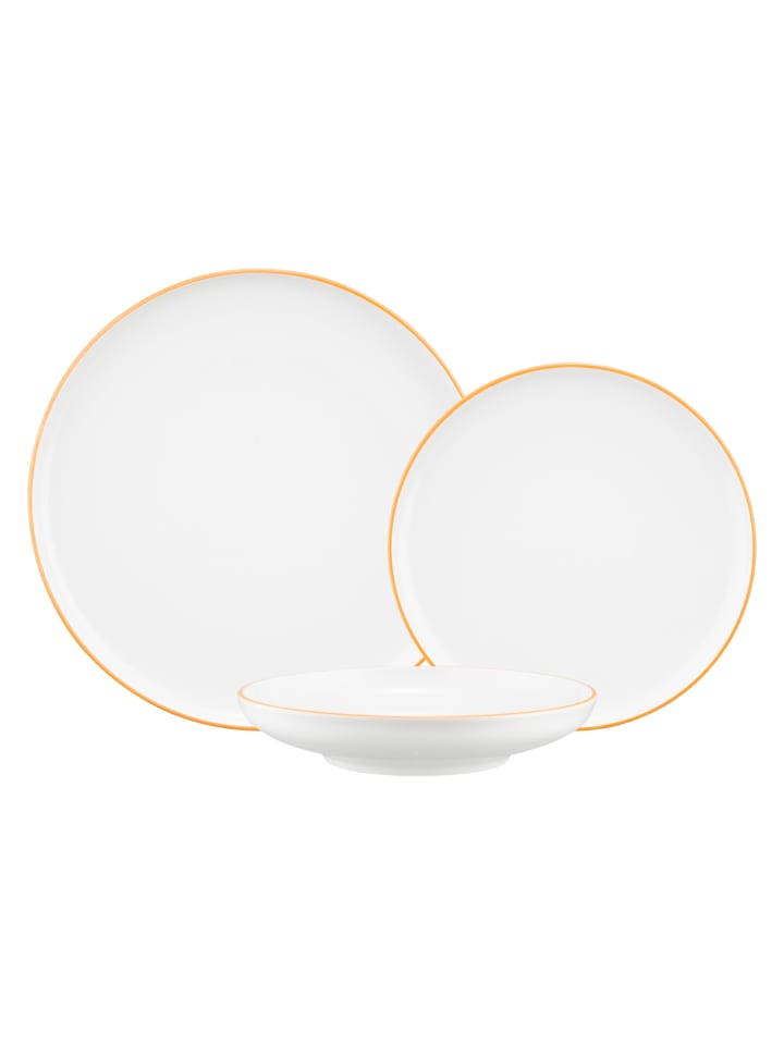 18-tlg. Teller-Set Sento Home Pure Lines in Mango Orange