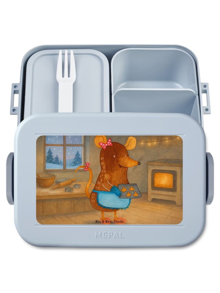 Bentobox Maus Kekse Design ohne Spruch in Blau Pastell