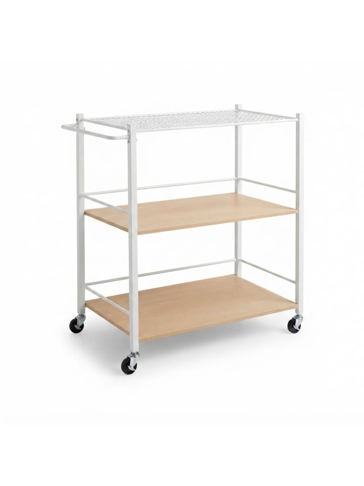 Servierwagen in Natur/ Weiß - (B)70 x (H)88 x (T)40 cm
