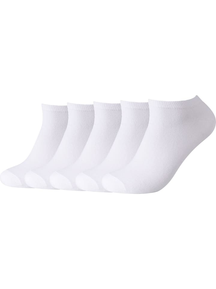 Baumwolle Unisex-Sneaker-Socken 5 Paar in weiß