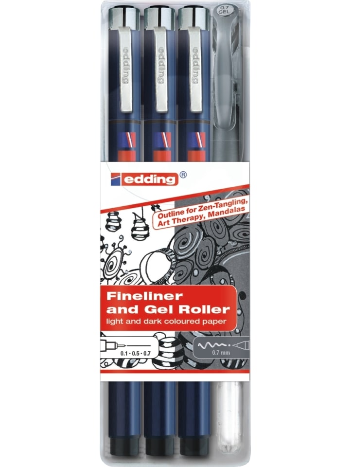 Faserzeichner Tangle Outline Set Packung mit 4 Stifte