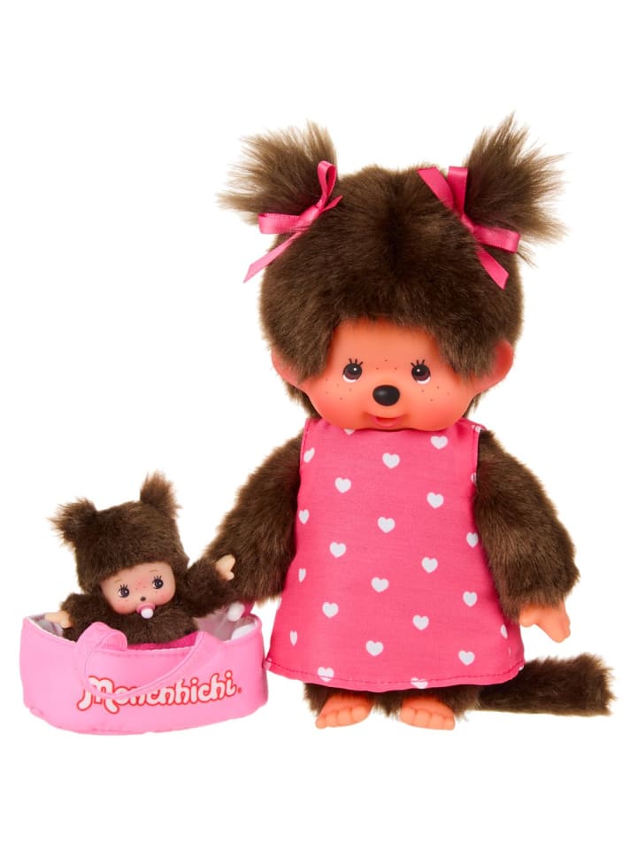 Mutter & Kind Tragetasche | 20 cm Monchhichi Puppe Geschenkverpackung