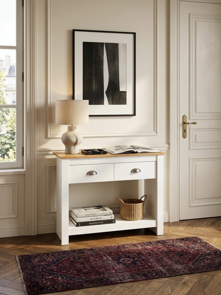 Konsolentisch 85x35x76 cm / Eiche Design Anrichte Modern Schmal
