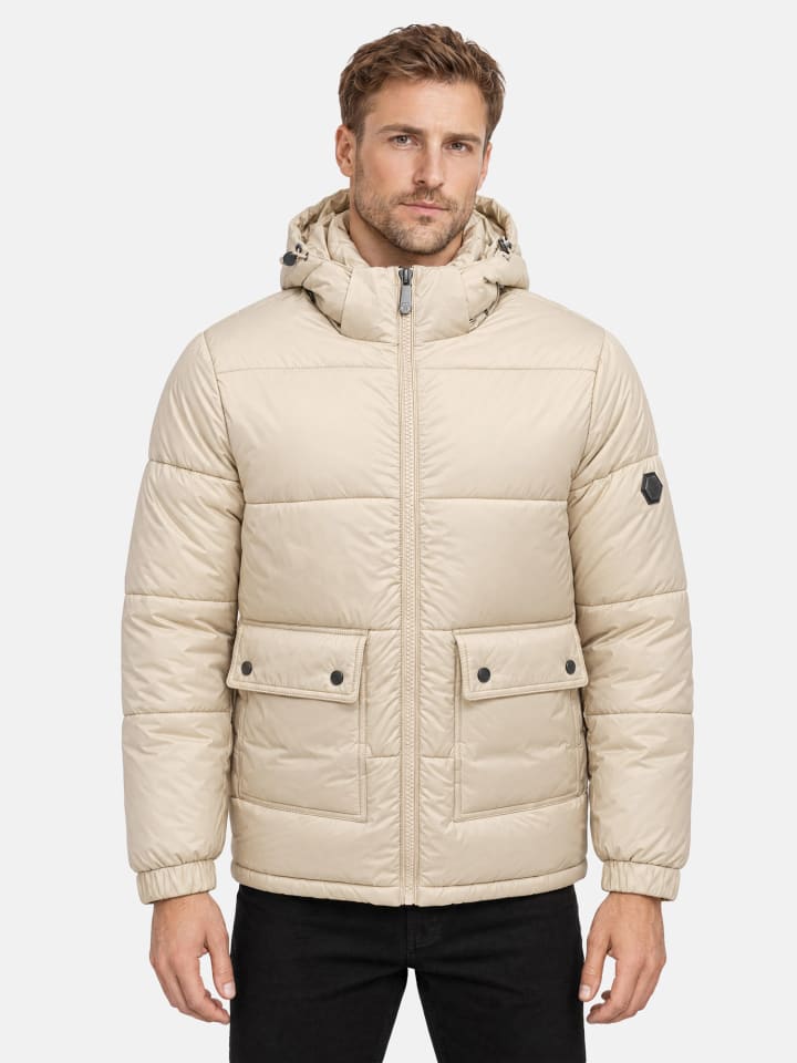 Winterjacke "A813" - mit Kapuze - in Beige