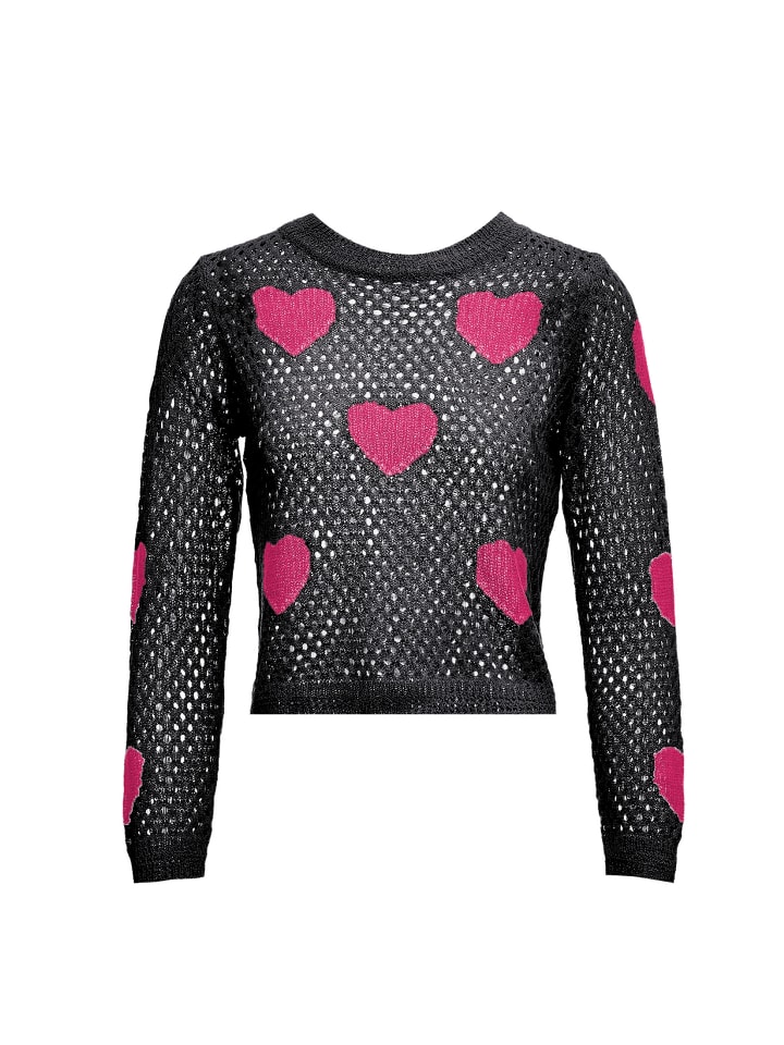 Damen Strickpullover in Schwarz Pink
