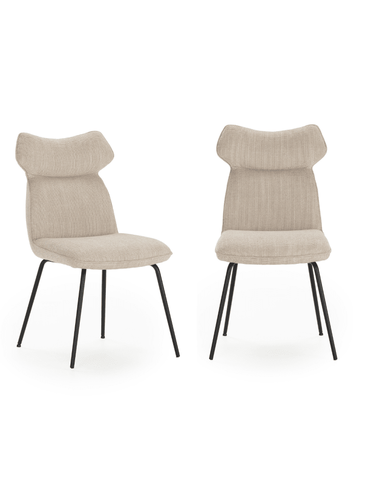 2er-Set Stühle DARA in Beige - (W)47 x (H)51 x (L)65 cm