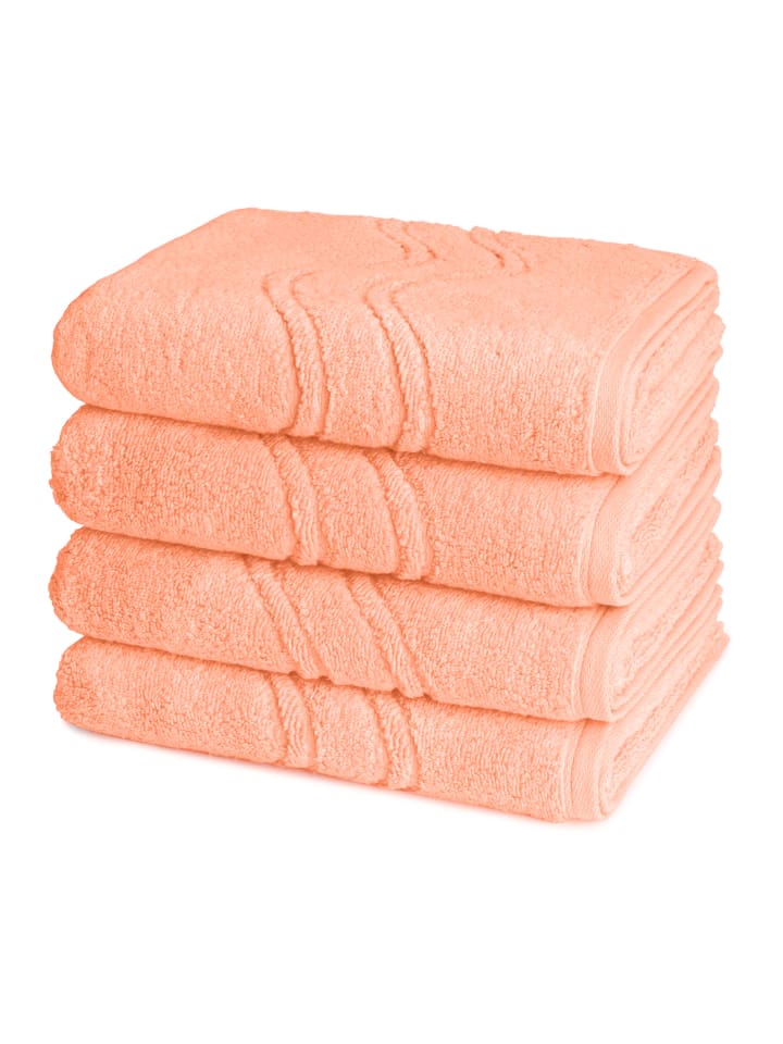 4 X Handtuch im Set Cashmere feeling in Peach Pink