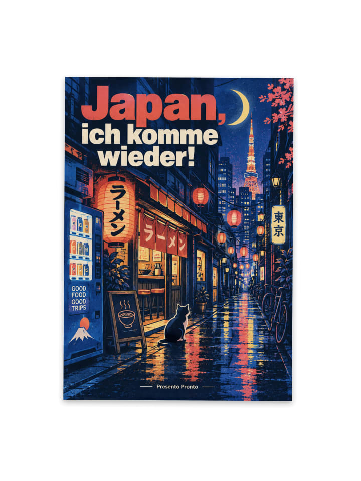 Grußkarte Japan-Postkarte trendige Design mit S... in Weiß