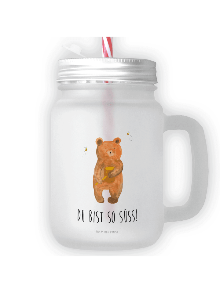 Einmachglas Bär Honig mit Spruch in Transparent