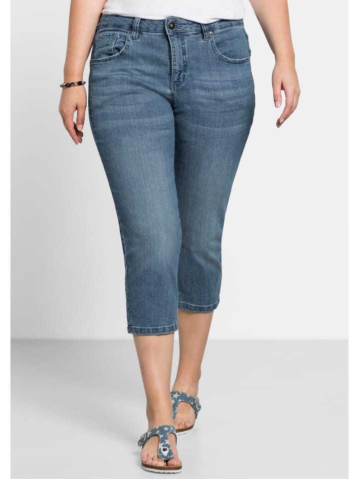 Caprijeans in light blue-denim