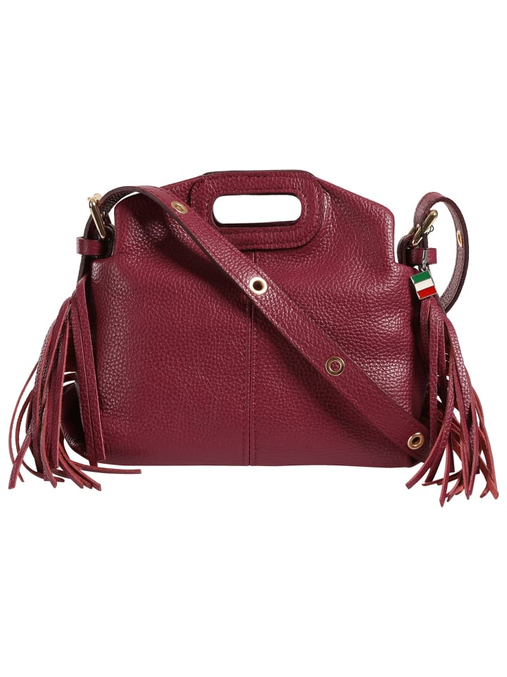Florence Handtasche Leder bordeaux, rot ca. 24cm