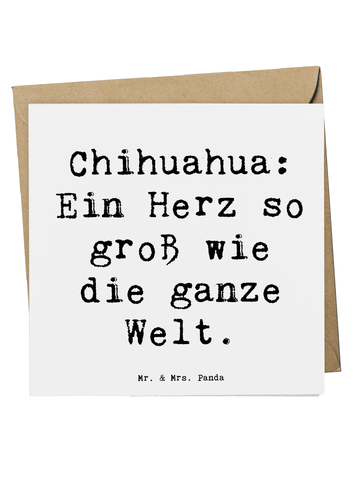 Deluxe Karte Spruch Chihuahua Herz mit Spruch in Weiß