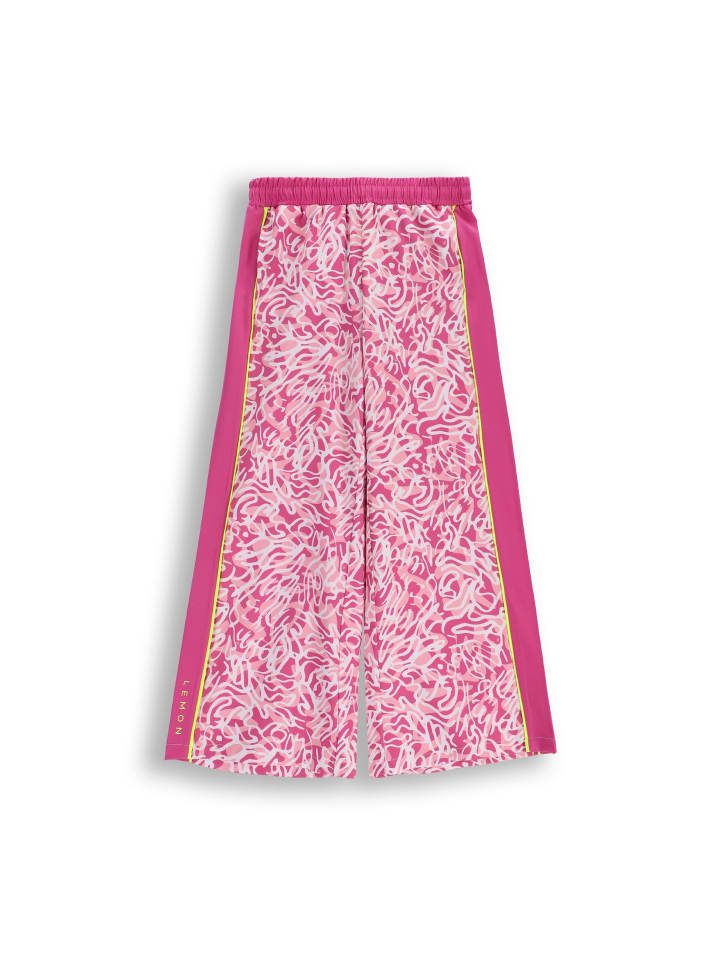 Stoffhose mit weitem Bein in rosa