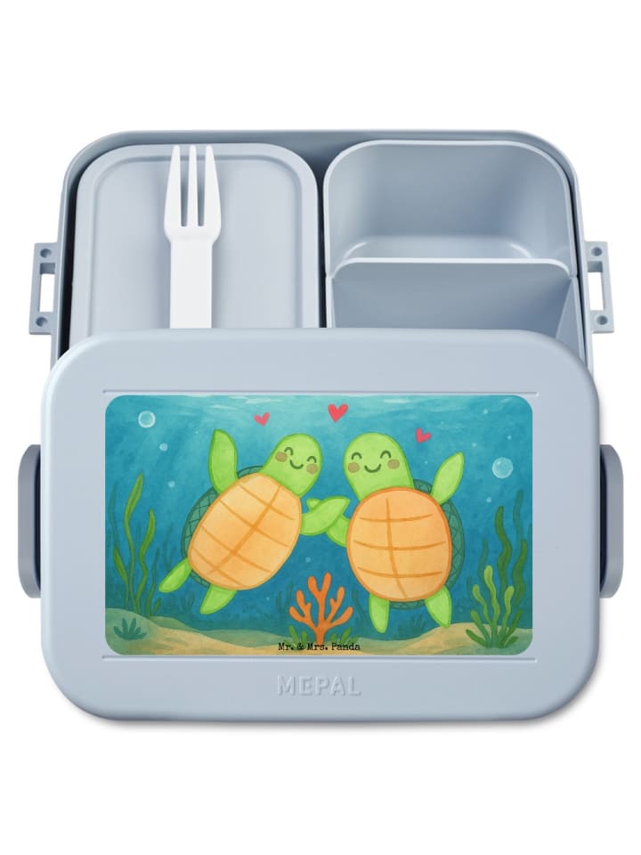 Bento Box Schildkröten Paar Design ohne Spruch in Blau Pastell