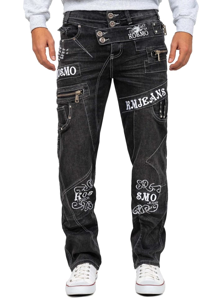 Herren Regular Fit Jeans Stonewashed in Grey