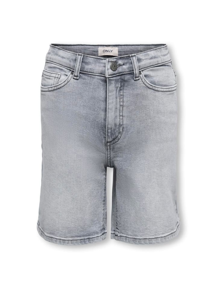 High Waist Kogjuicy Denim Jeans-Shorts in medium grey denim