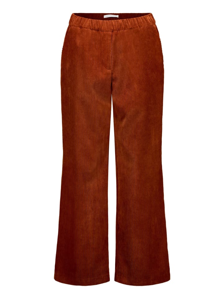 Schlupfhose mit weitem Bein in braun