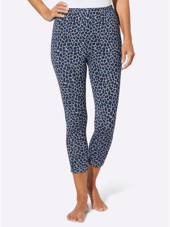 7/8-Leggings in royalblau-bedruckt