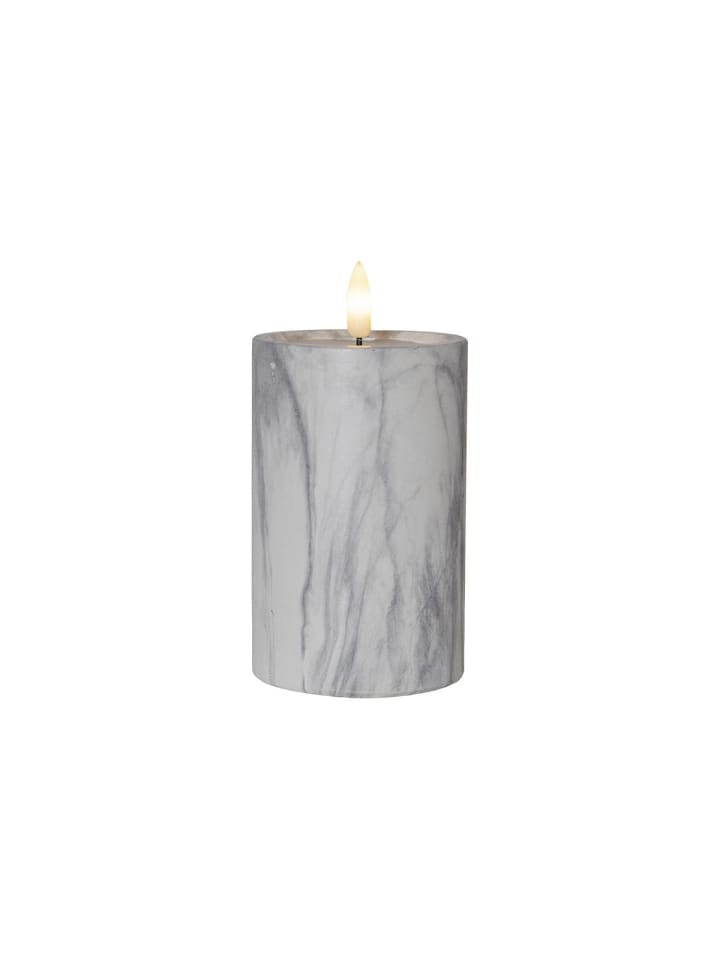LED Blockkerze ,Flamme Marble, Batterie, Timer, Beton, Marmor-Optik,