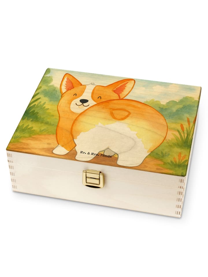 Tee Aufbewahrung Corgi Po Design ohne Spruch in Weiß