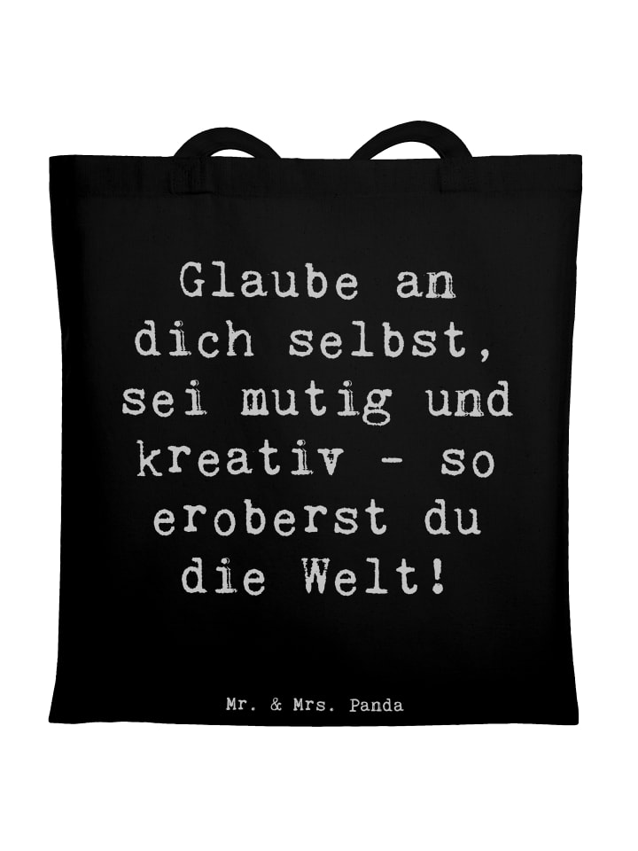 Tote Bag Spruch Die Freude an der Kreativität e... in Schwarz