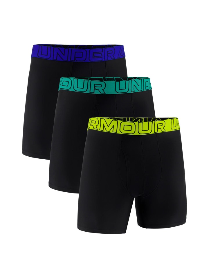 Boxershort 3er Pack in Schwarz/Blau/Grün/Gelb