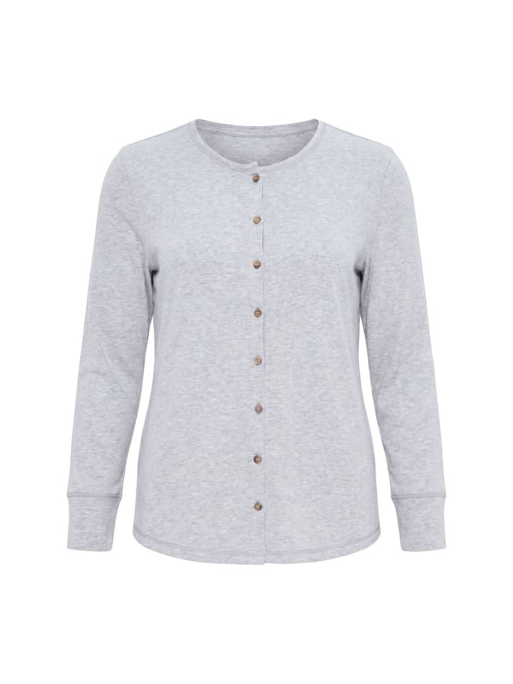 Langarmshirt in hellgrau mélange