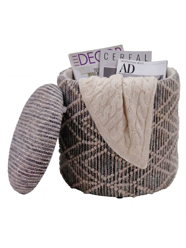 Hocker und Sitzsäcke in Grau / Stoff / 40x40x45