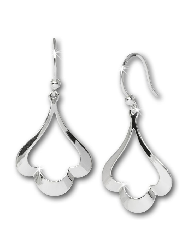 Ohrringe Silber 925 Sterling Silber Ginkgo Blatt Ohrhänger ca. 4,2cm