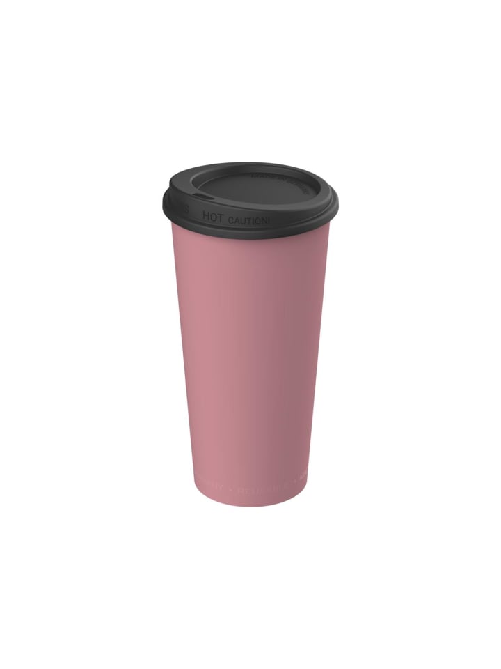 Kaffeebecher "ToGo" in raffiniertes rot/schwarz - 400 ml