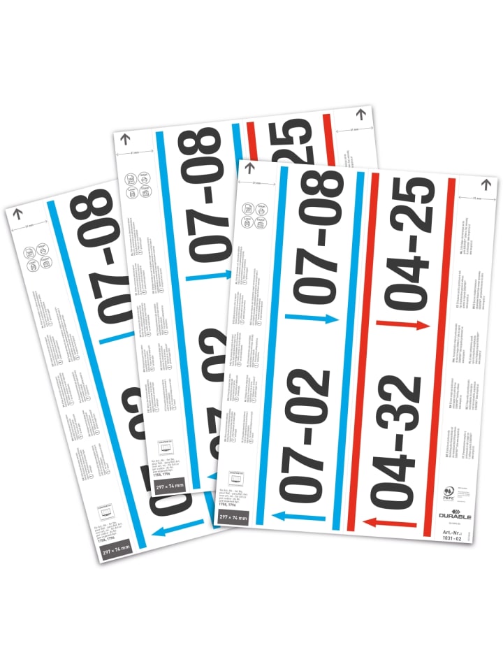 Einsteckschild für Logistiktasche 297x74mm weiß Beutel Packung mit 40 ...